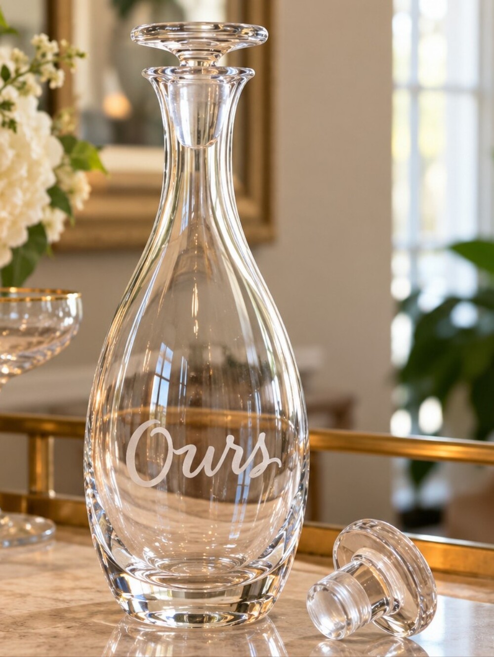 Kate Spade Lenox Two of a Kind Ours Crystal Decanter w/ Stopper 830555